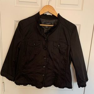 Black twill jacket.